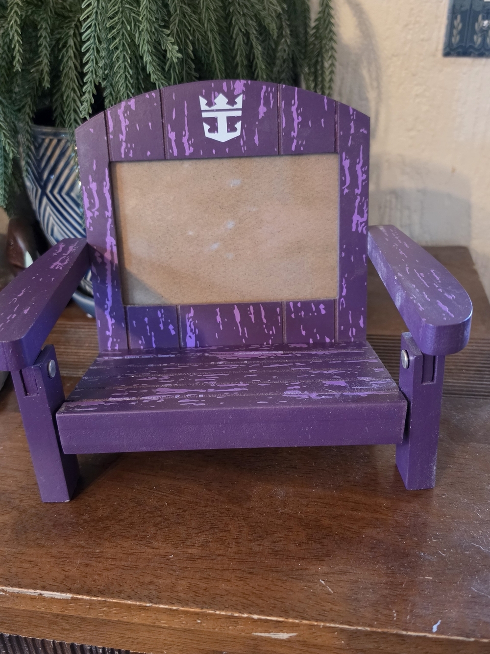 Royal Caribbean Adirondack Chair 4x6 Photo Frame Purple Cruise Ship Souvenir